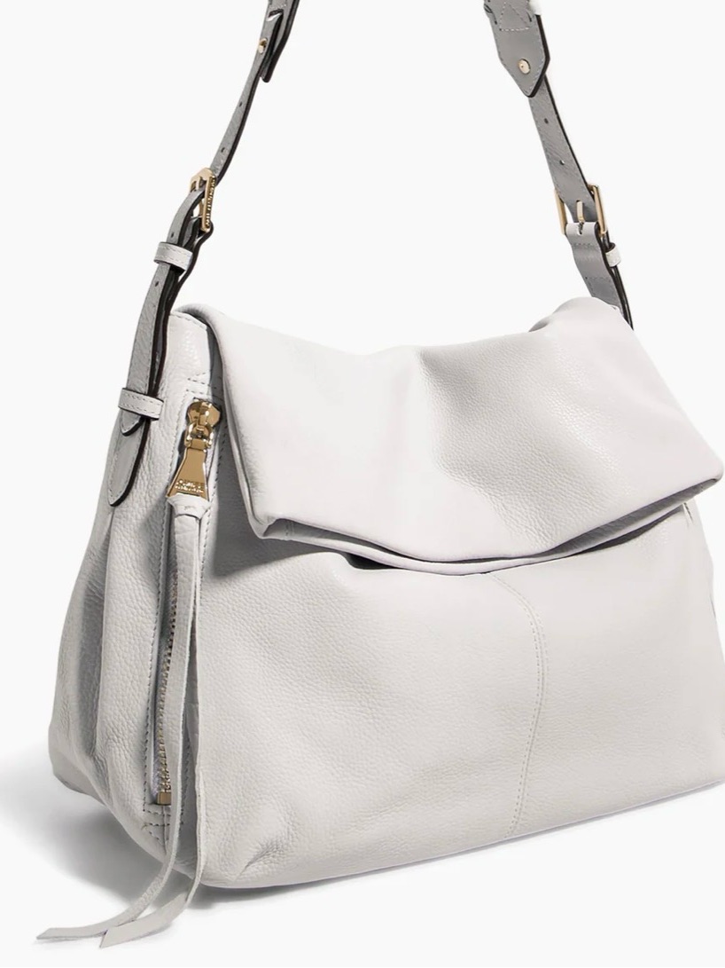 Aimee Kestenberg White Leather Bali Hobo Fold-Over Bag Nwt